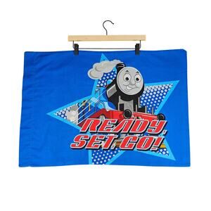 THOMAS & FRIENDS “READY, SET, GO!” STANDARD PILLOWCASE – BLUE – 2009 LIMITED